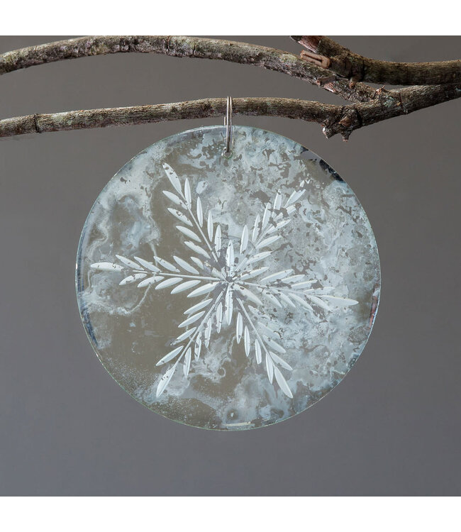 Antique Mirror Round Drop Ornament