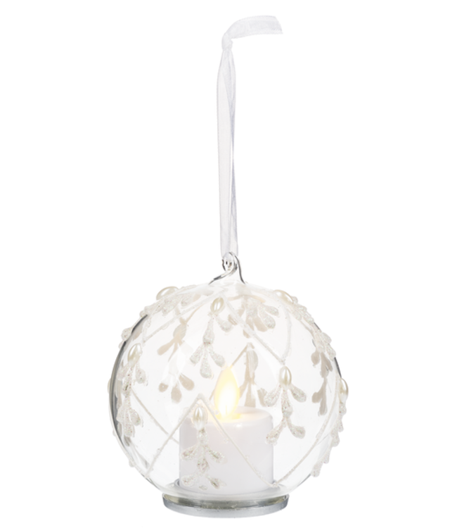 Luxury Lite Glass Holly Ornaments