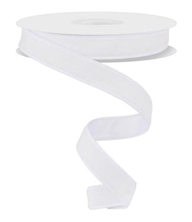 7/8"x10yd White Deluxe Velvet/Satin Backing