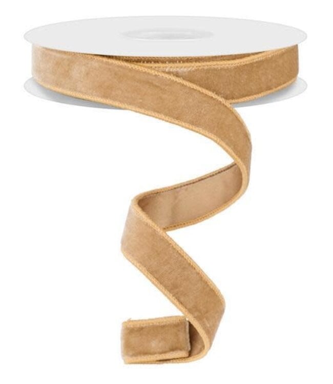 7/8"x10yd Taupe Deluxe Velvet/Satin Backing