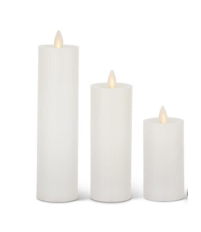 White Wax Luminara Slim Indoor Pillar Candles