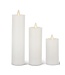 White Wax Luminara Slim Indoor Pillar Candles