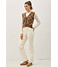 Aiza Argyle Pattern Varsity Style Sweater Vest