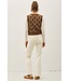 Aiza Argyle Pattern Varsity Style Sweater Vest