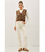 Aiza Argyle Pattern Varsity Style Sweater Vest