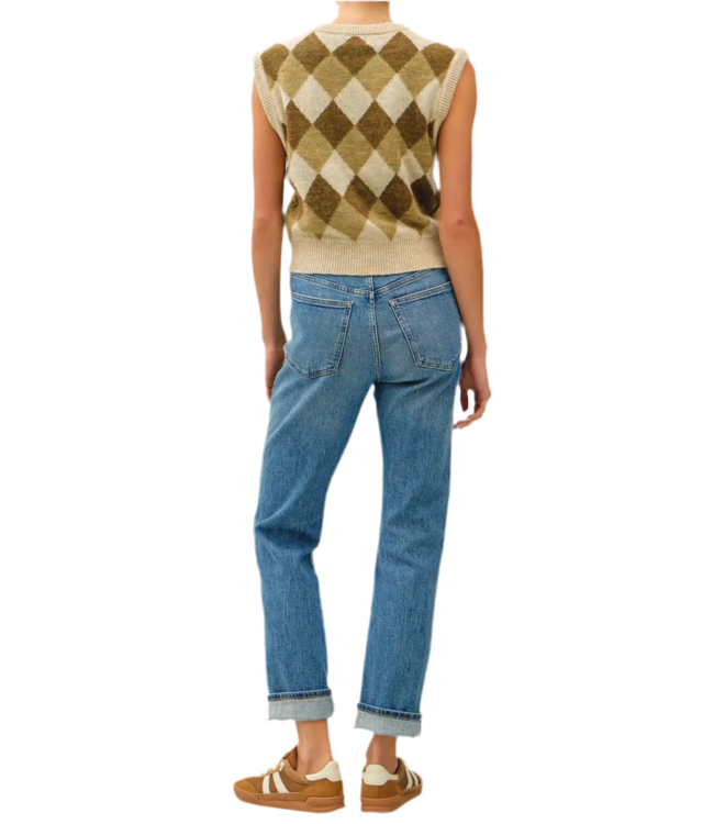 Karyll Argyle Wool Blended Sweater Vest