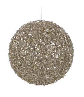 5" Dia Glitter/Bead Ball Ornament
