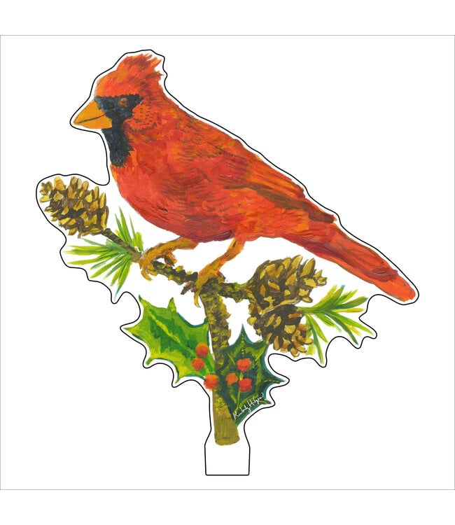 Cardinal with Pine Cones - Large