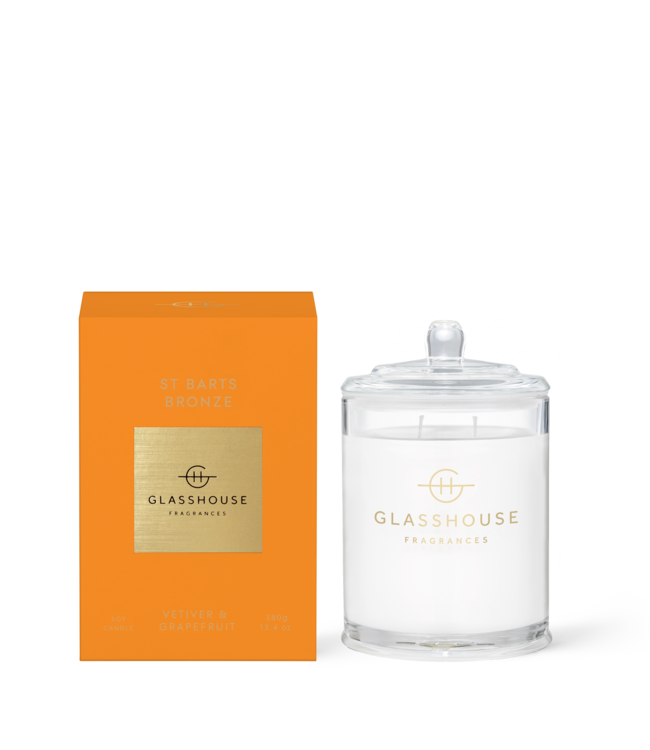 GLASSHOUSE FRAGRANCES 13.4 oz. St Barts Bronze Candle
