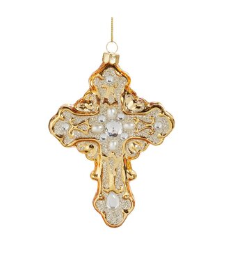 5.25" Gold Cross Ornament