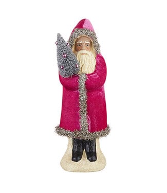 12" Pink Velvet Santa