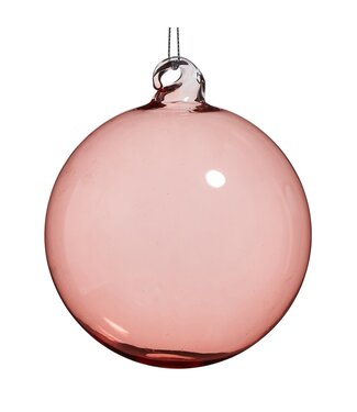 4" Rose Blown Glass Ball Ornament