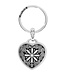 BRIGHTON Floral Heart Key Fob Silver