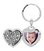 BRIGHTON Floral Heart Key Fob Silver