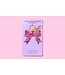 Keychain - Bow - Pink + Silver Confetti