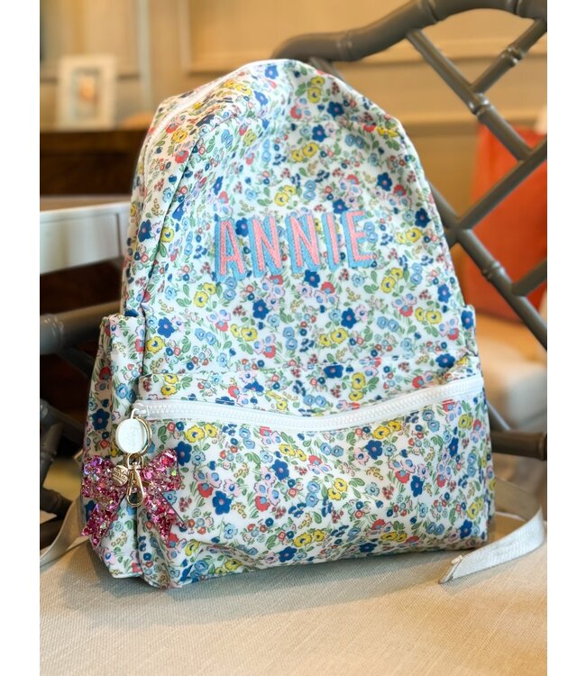 Keychain - Bow - Pink + Silver Confetti