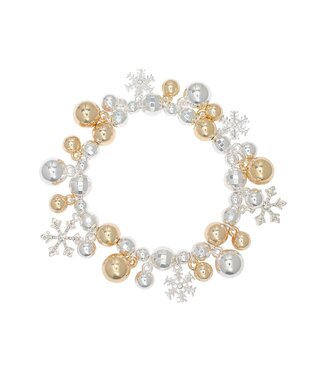 Silver & Gold w Snowflakes Bracelet