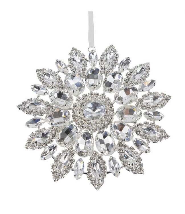 4.25" Hanging Jewel Ornament Clear
