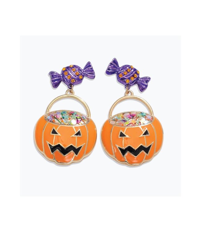 Jack O Lantern w Candy Earrings