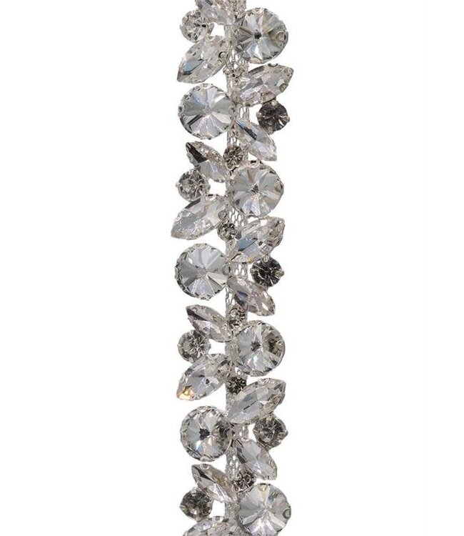 36" Crystal Chain With Hooks Clear