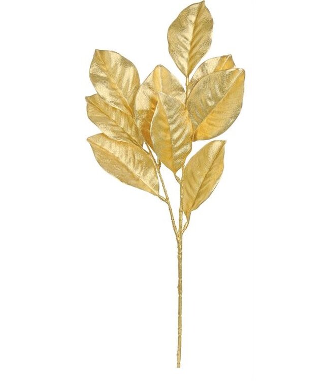 25" Magnolia Leaf Spray Gold