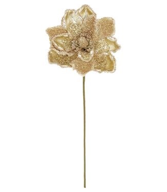20" Beaded Magnolia Spray Champagne