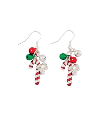 Candy Canes with Jingles Earrings
