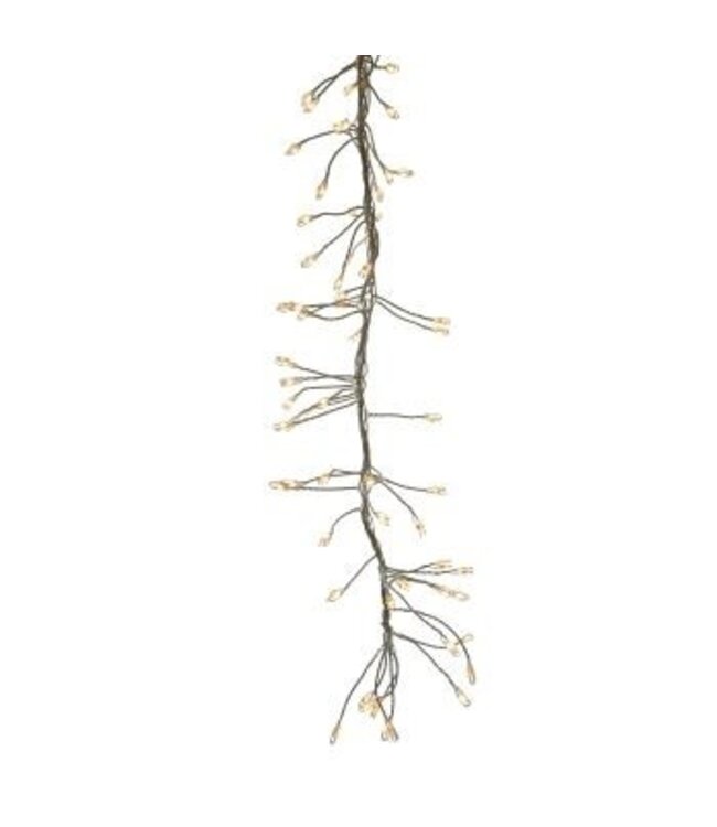 Warm White Twinkle/Steady Silver Wire Big Seed Cluster Micro Lights 10'