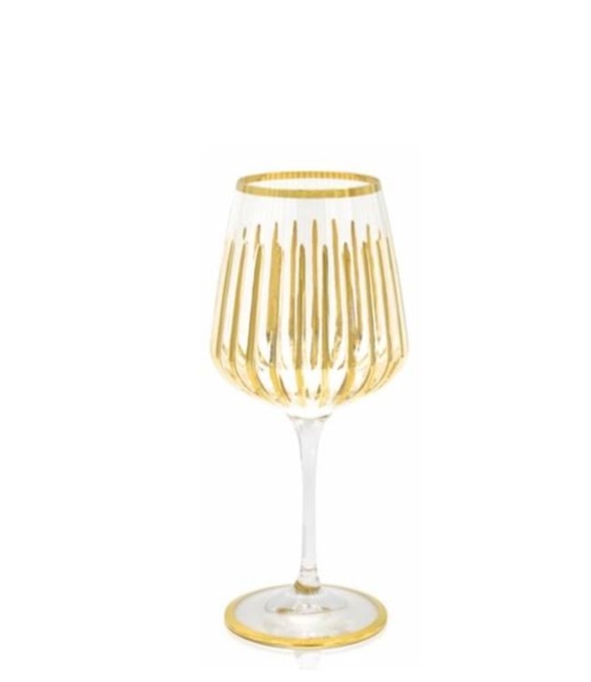Timeless Wine Glass 24 Kt Gold