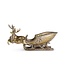 25 Inch Two Resin Deer Pulling Sleigh With Antiqued Gold Finish