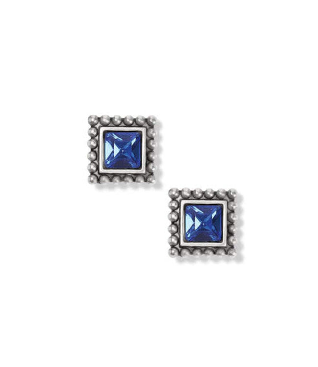 BRIGHTON Sparkle Square Blue Mini Post Earrings