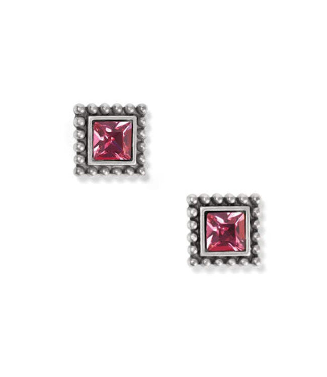 BRIGHTON Sparkle Square Pink Mini Post Earrings