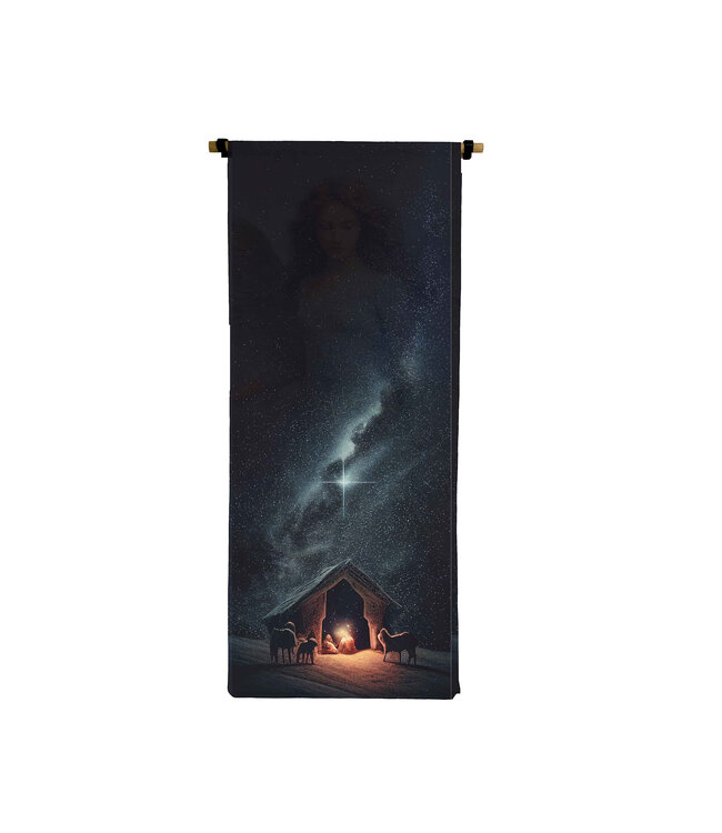 Vertical Canvas Scroll Starry Nativity DS