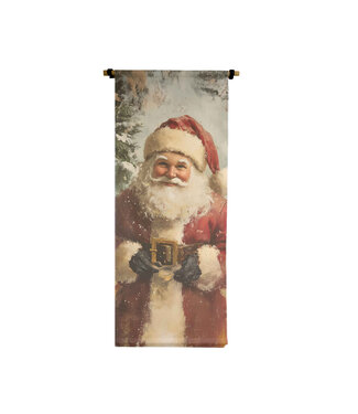 Vertical Canvas Scroll Vintage Santa DS