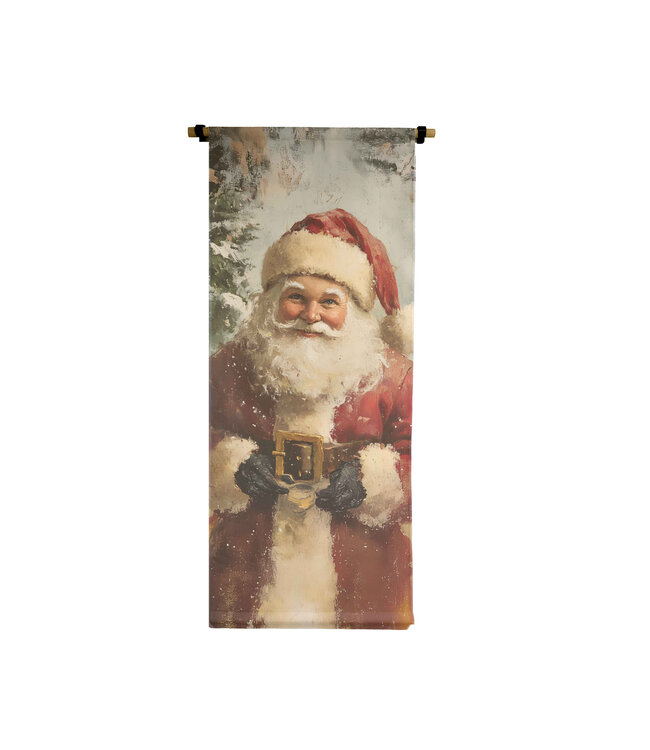 Vertical Canvas Scroll Vintage Santa DS