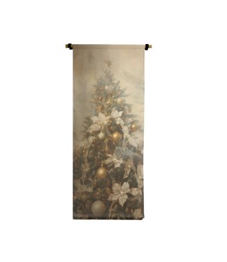 Vertical Canvas Scroll Neutral Christmas Tree DS