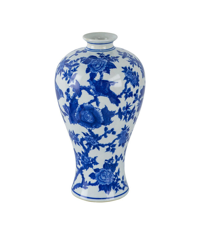 Ren Blue and White Bird Vase