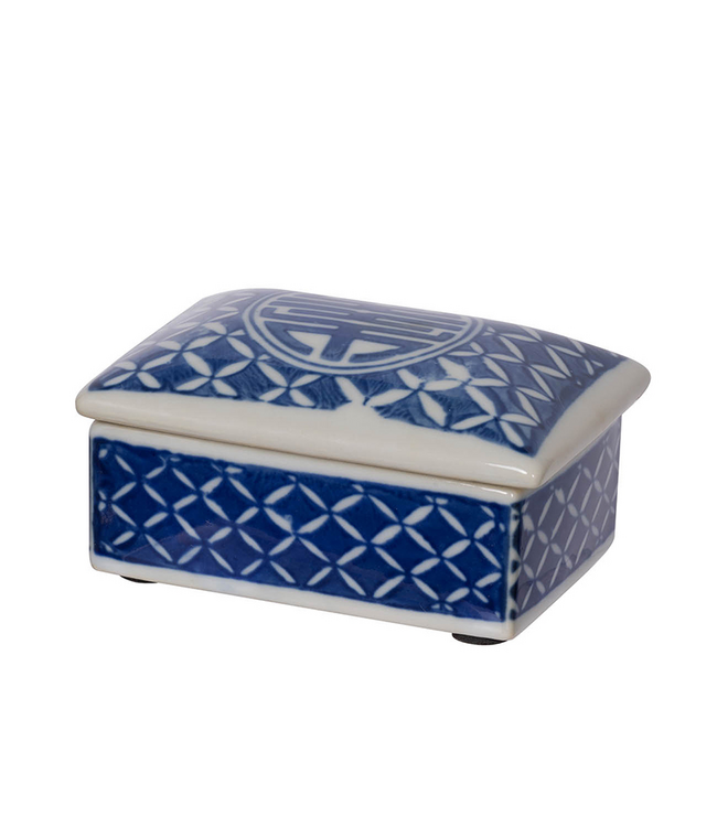 Leith Blue and White Decorative Box - Sold Individually