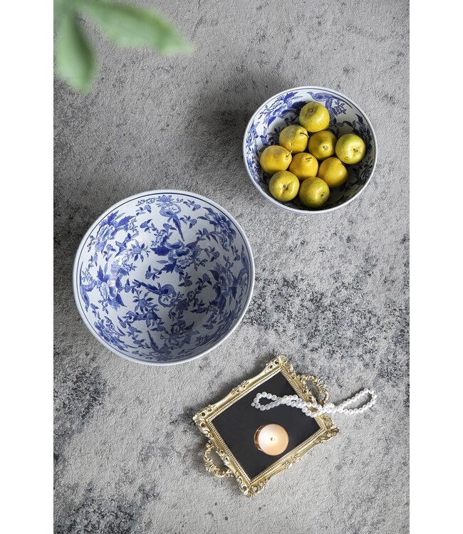 White and Blue Ceramic Bowl - Sold Individually