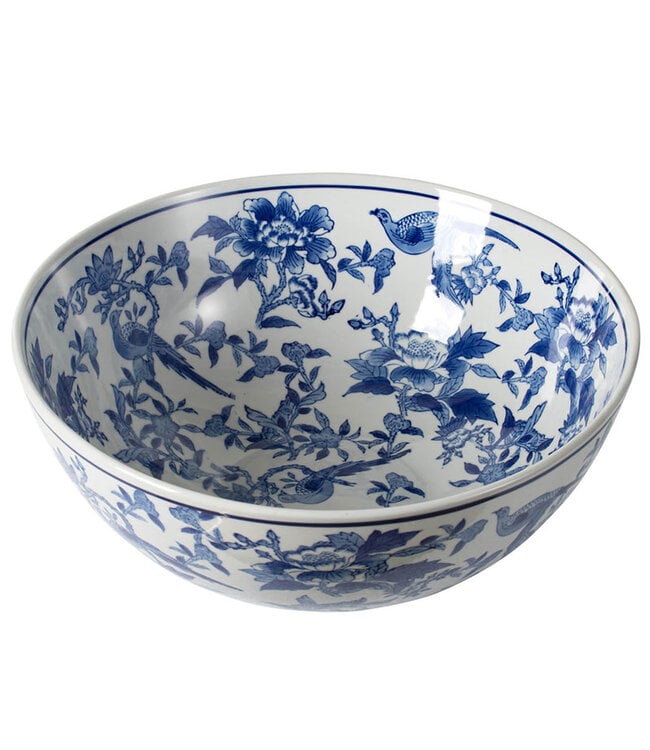 White and Blue Ceramic Bowl - Sold Individually