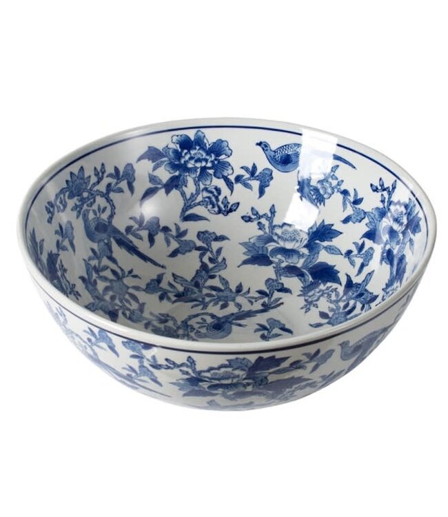 White and Blue Ceramic Bowl - Sold Individually