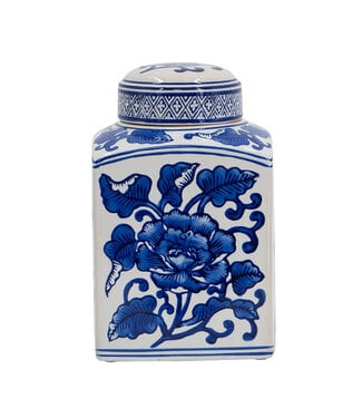 9 Inch  Hand Painted Square Canister