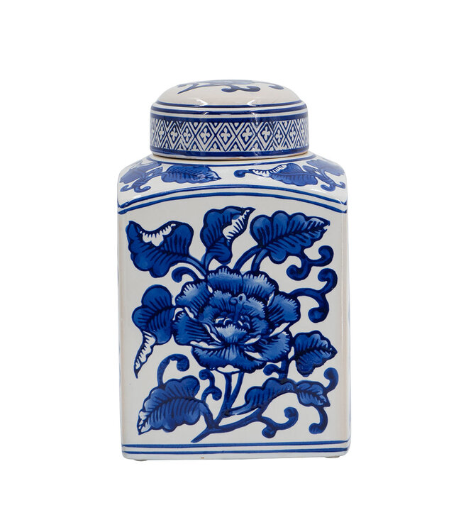 9 Inch  Hand Painted Square Canister