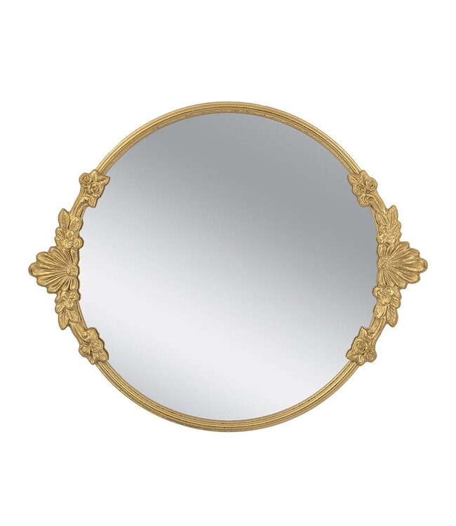 Mirror Tray with Gold Iron Frame & Intricate Floral