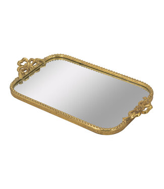 Gold Iron Tray with Mirrored Surface
