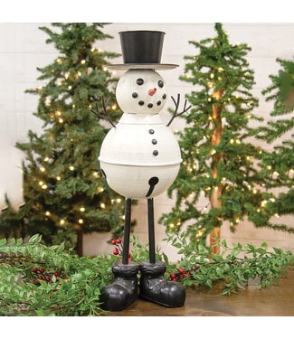 Distressed Metal Standing Top Hat Snowman