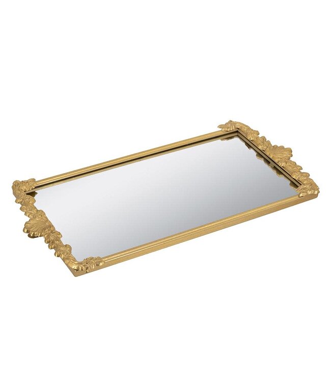 Mirror Tray w/ Gold Frame & Intricate Floral