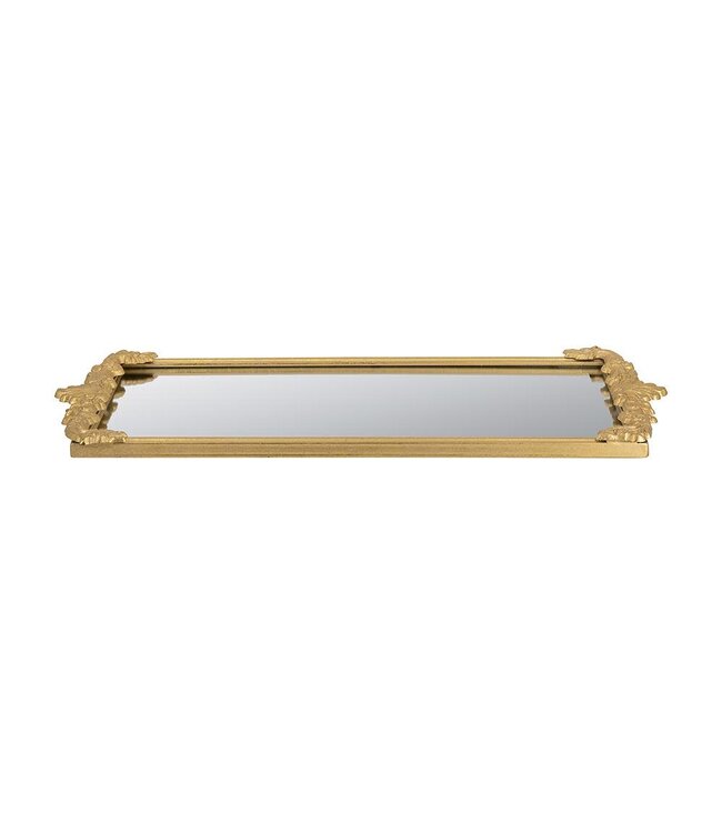 Mirror Tray w/ Gold Frame & Intricate Floral