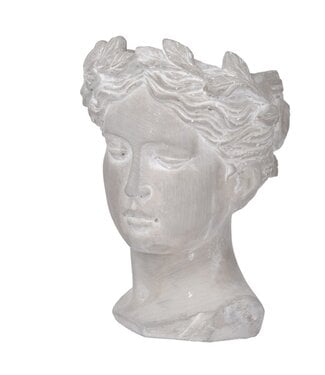 Visage Cement Head Vase, Medium