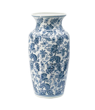Porcelain Vase, White/Blue